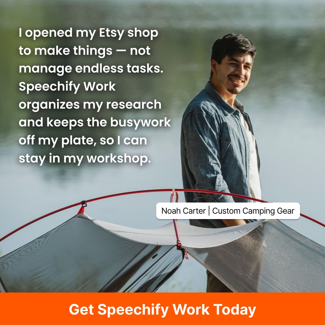 Speechify Work Facebook ad