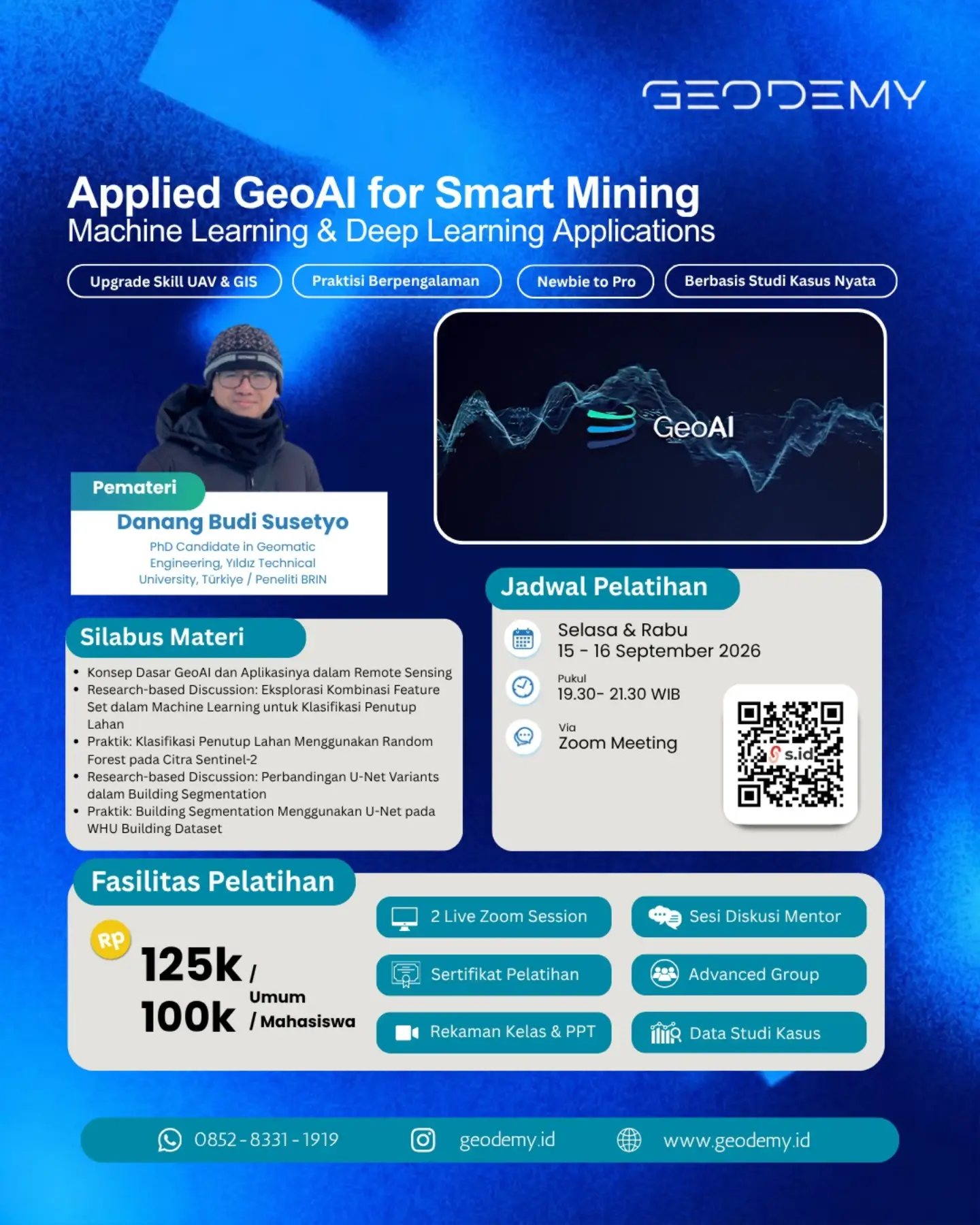 Geodemy Facebook ad: ONLINE CLASS: Applied GeoAI for Smart Mining Machine…