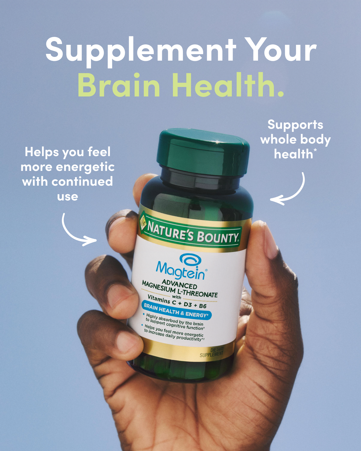 Nature's Bounty Facebook ad: Targeted Brain Support Starts Here