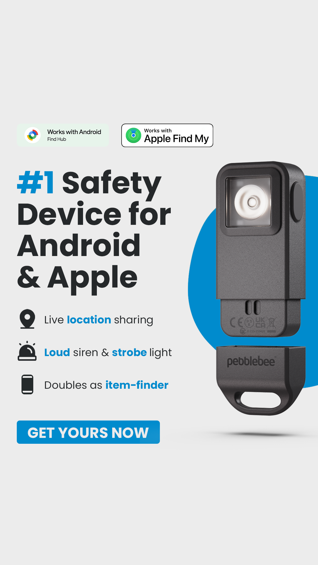 Pebblebee Facebook ad