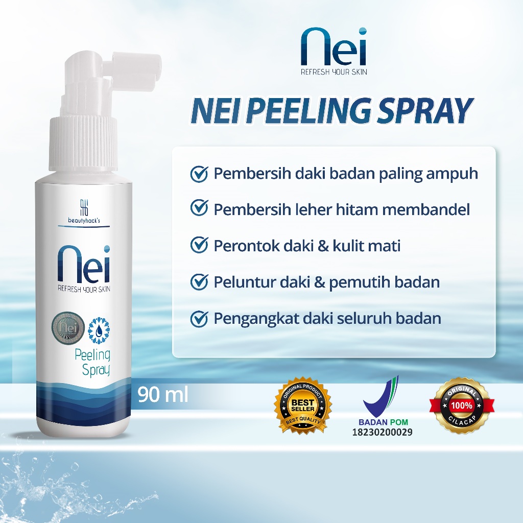 Beautyhacks Cosmetics Facebook ad: Nei Peeling Spray Penghilang Daki Pembersih Leher Hitam…