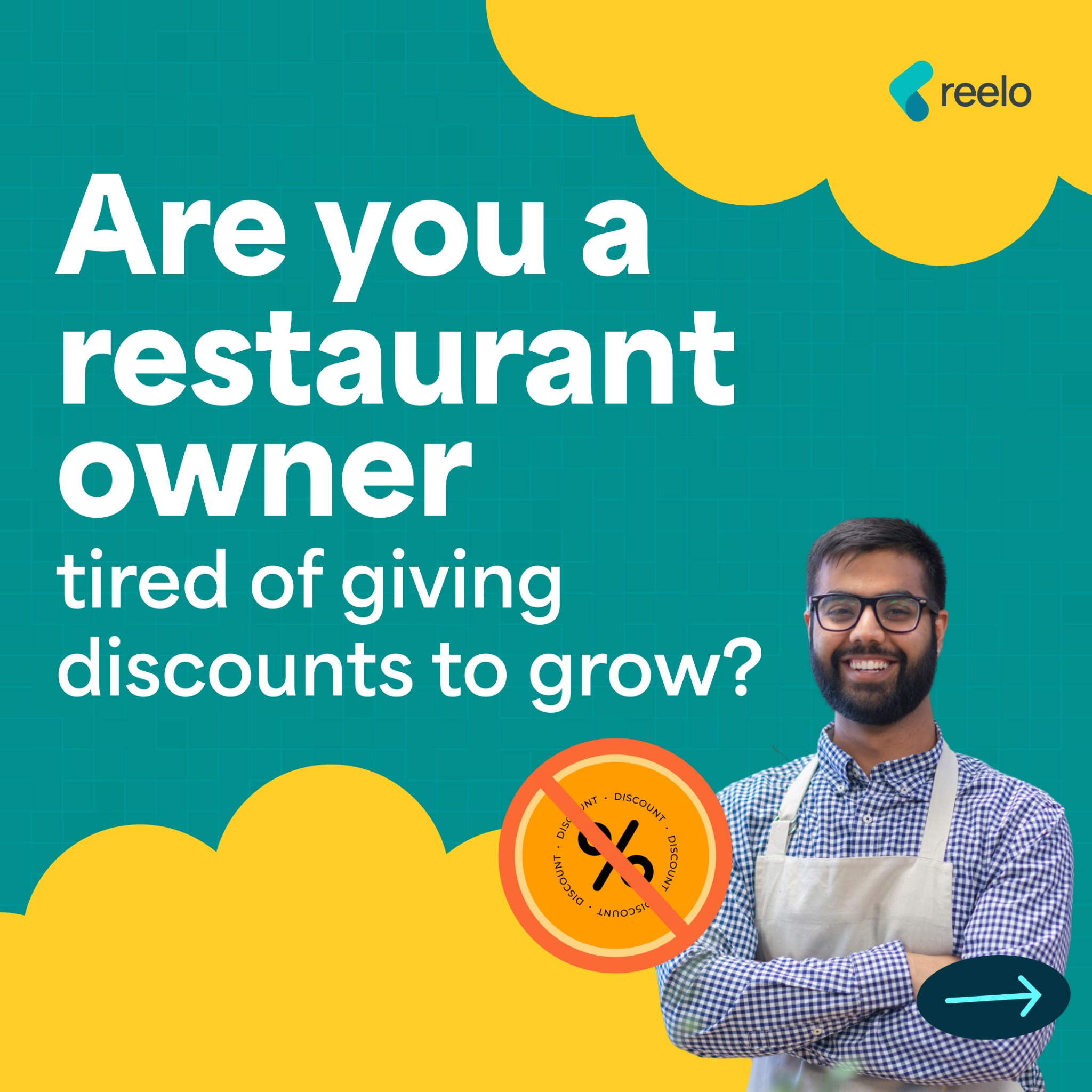 Reelo Facebook ad: Stop losing customers after their first visit.