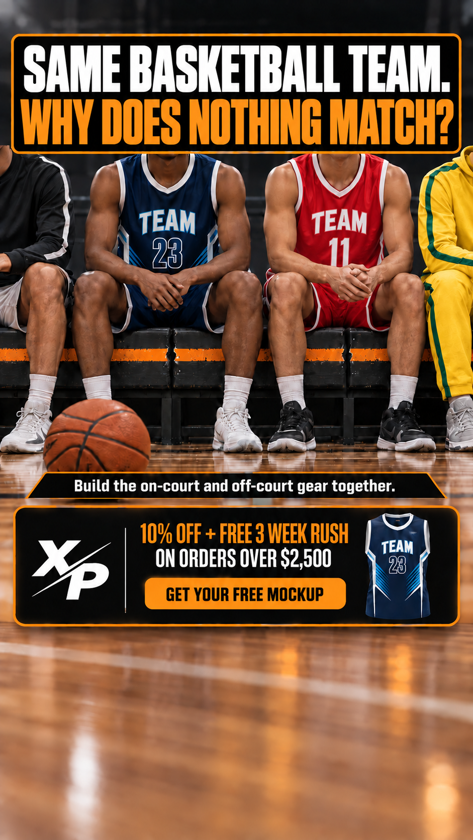 XPA Gear Facebook ad: Three colors. One basketball team?