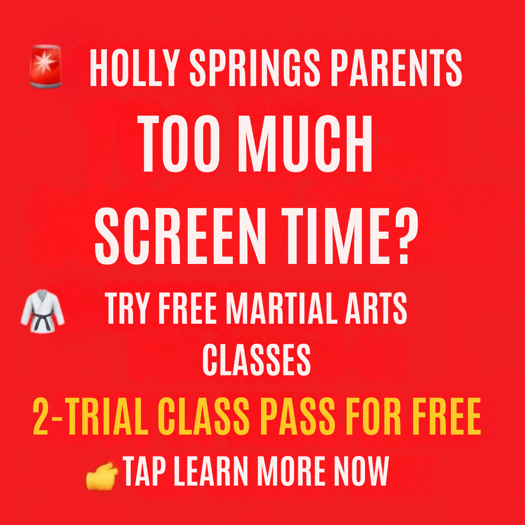 Power Martial Arts Holly Springs NC Facebook ad: Want FREE Two Kids Martial Arts Trial Class Pass?