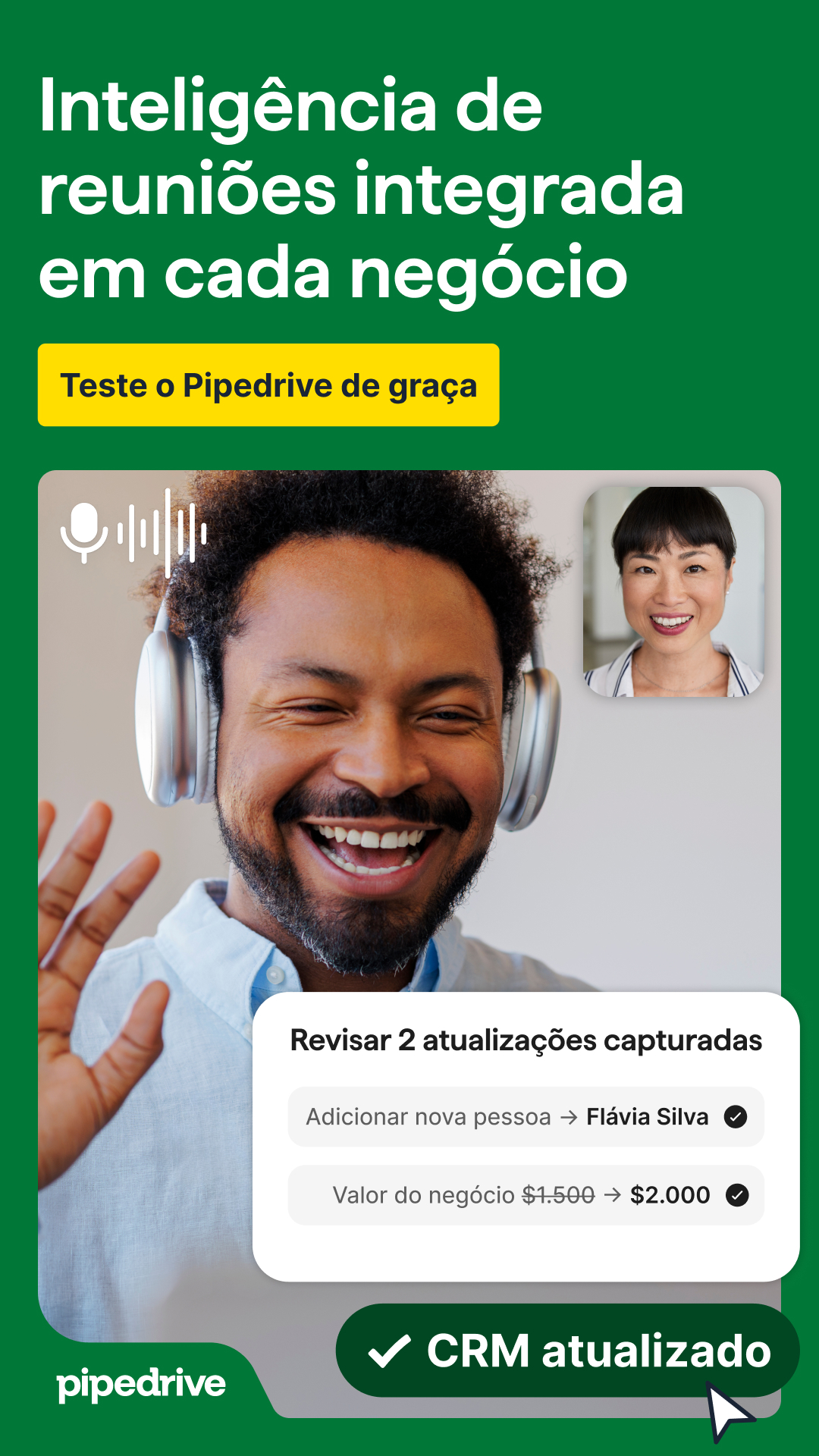 Pipedrive Facebook ad: Revisão, resumo e notas. Prontos no CRM