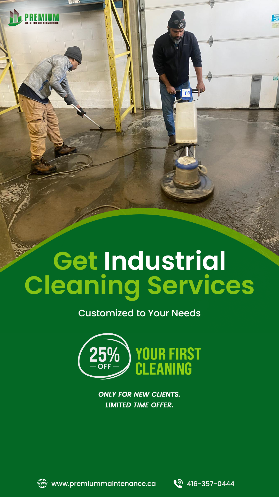Premium Maintenance Services Ltd. Facebook ad from Jul 23, 2025