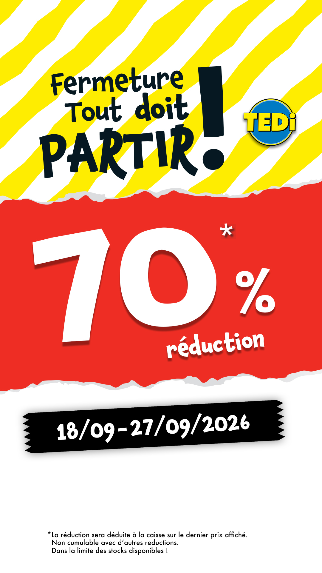 TEDi France Facebook ad: 70 % sur TOUT, faut-il vraiment en dire…