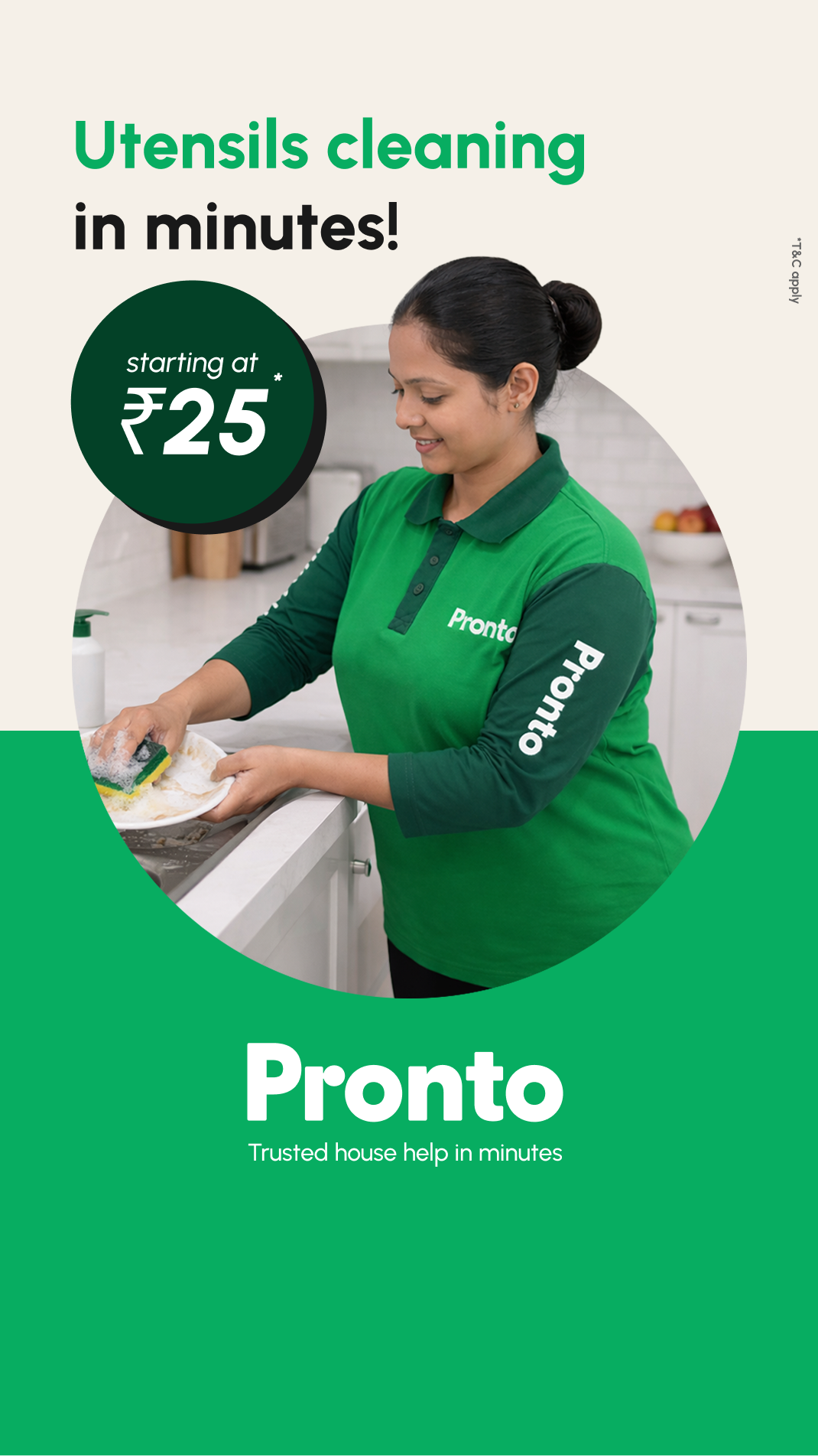 Pronto - India's 10 Minute Home Services App Facebook ad