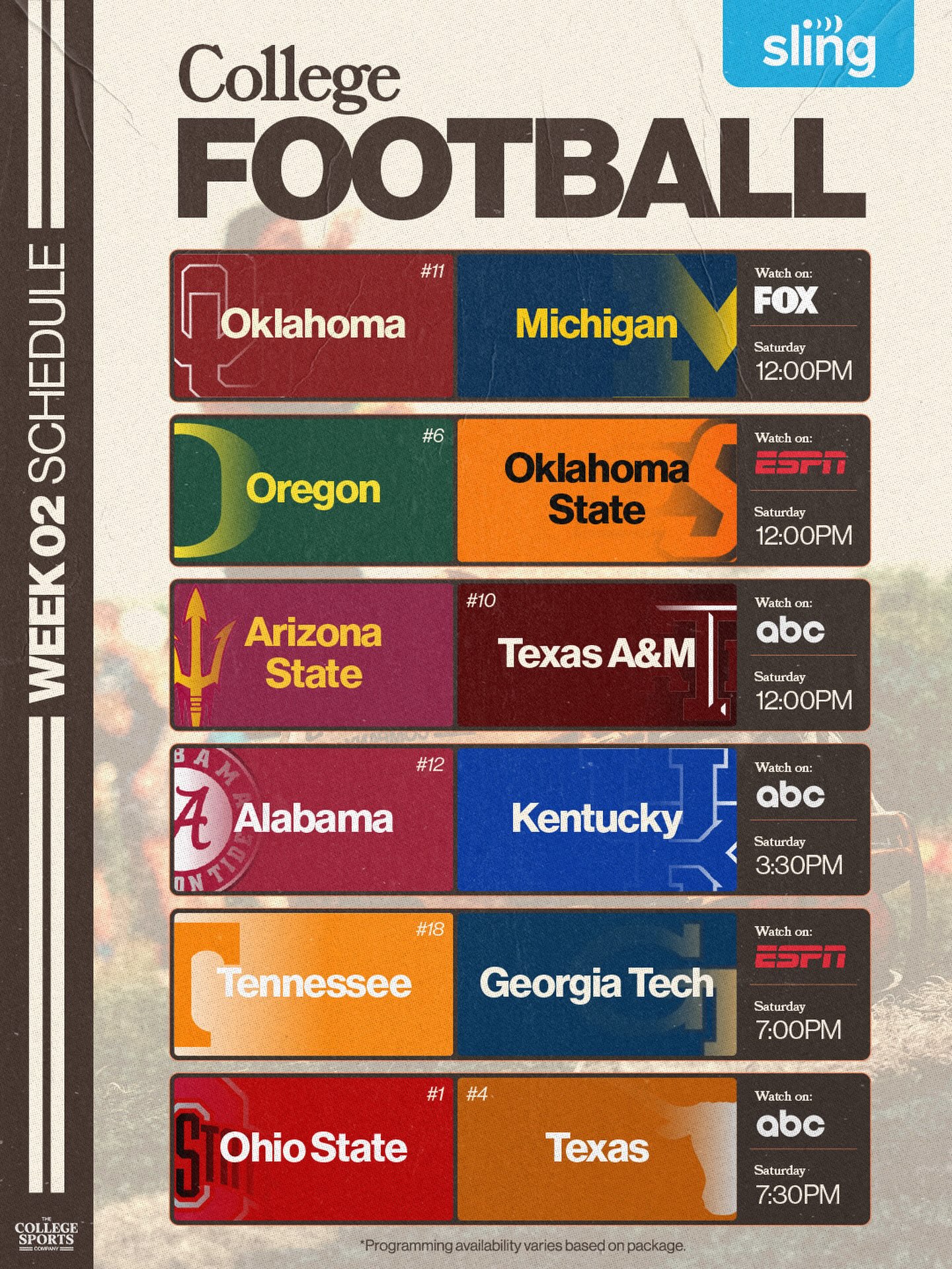The College Sports Company Facebook ad