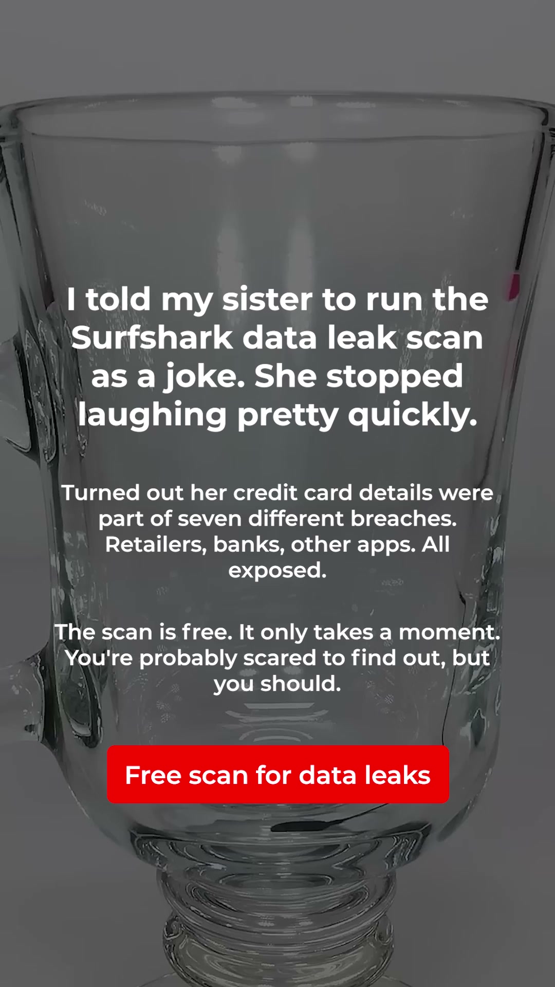 Surfshark Facebook ad: Try free data leak check