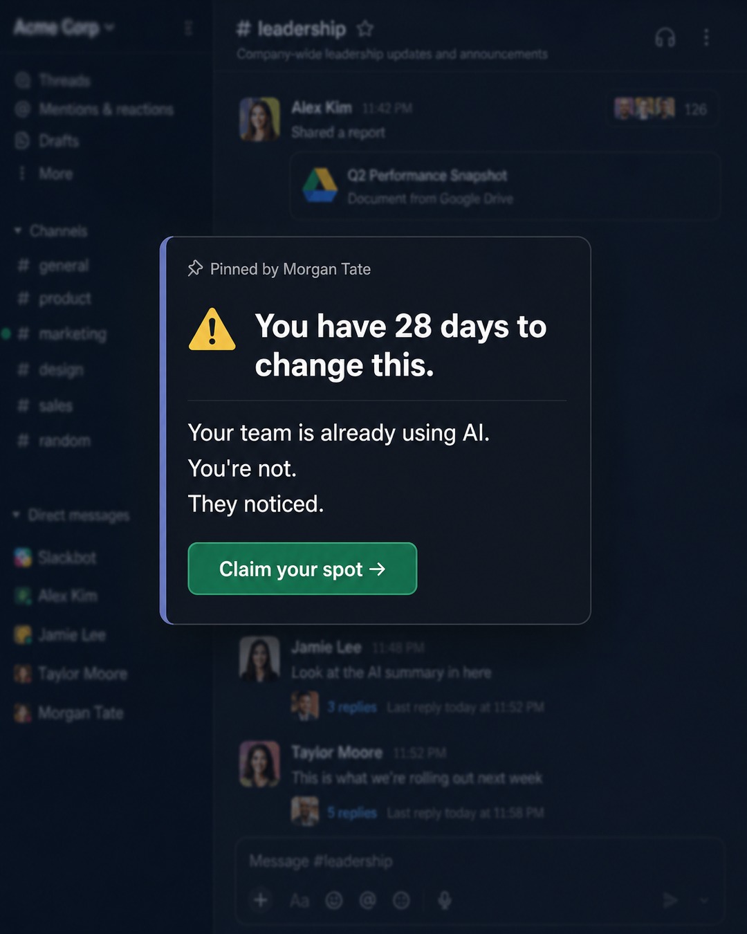 AI Weekly Facebook ad