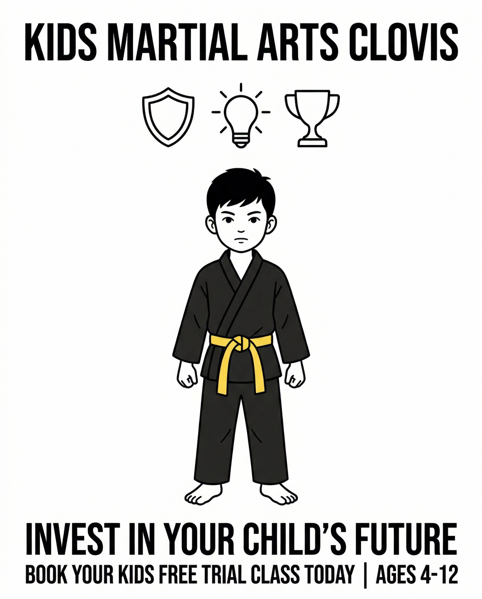 TKE Martial Arts Facebook ad: Free Kids Martial Arts Class in Clovis