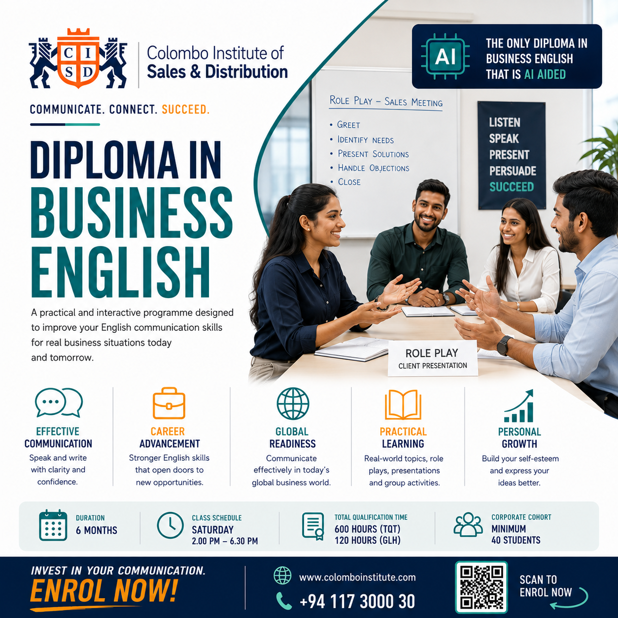 Colombo Institute of Sales and Distribution - CISD Facebook ad: Diploma in Business English, CISD