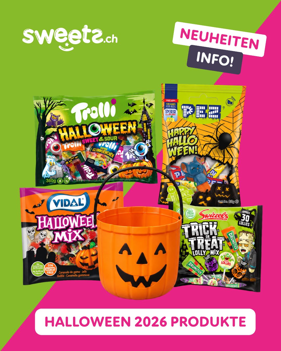 Sweets.ch Facebook ad: Die ersten Halloween-Artikel sind eingetroffen!