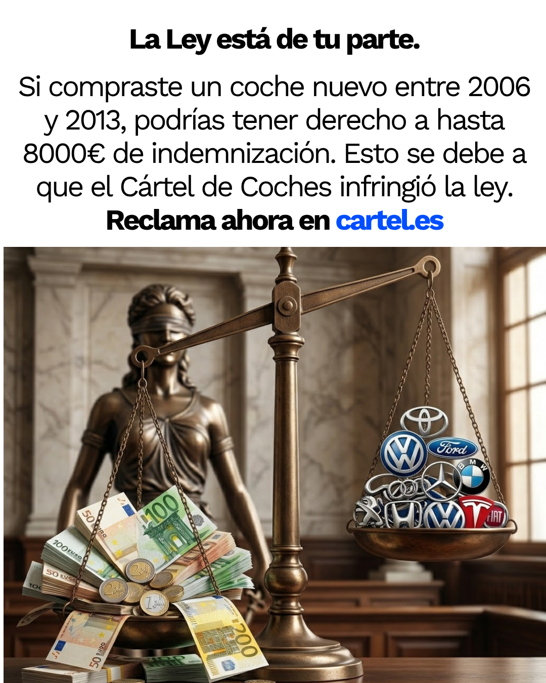 Cartel.es Facebook ad: Reclama sin riesgo