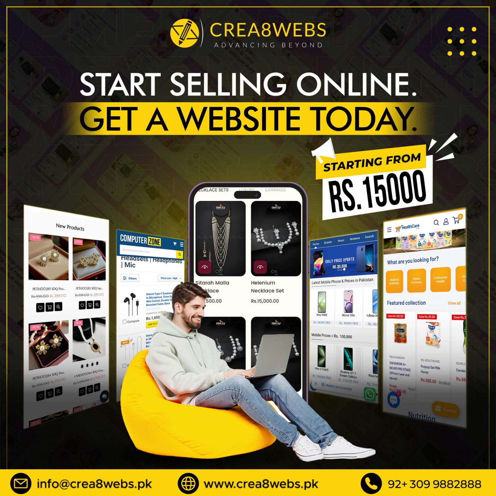 Crea8webs Pakistan Facebook ad: Start Selling Online Today!