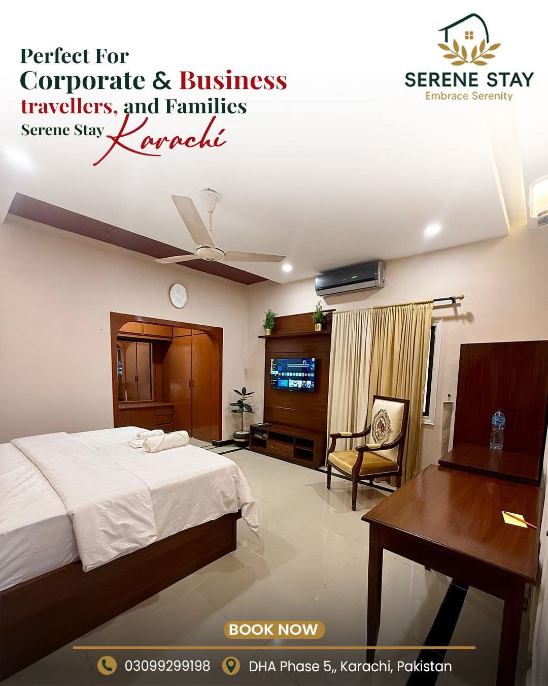 Serene Stay Facebook ad: Luxury Stay in DHA Karachi