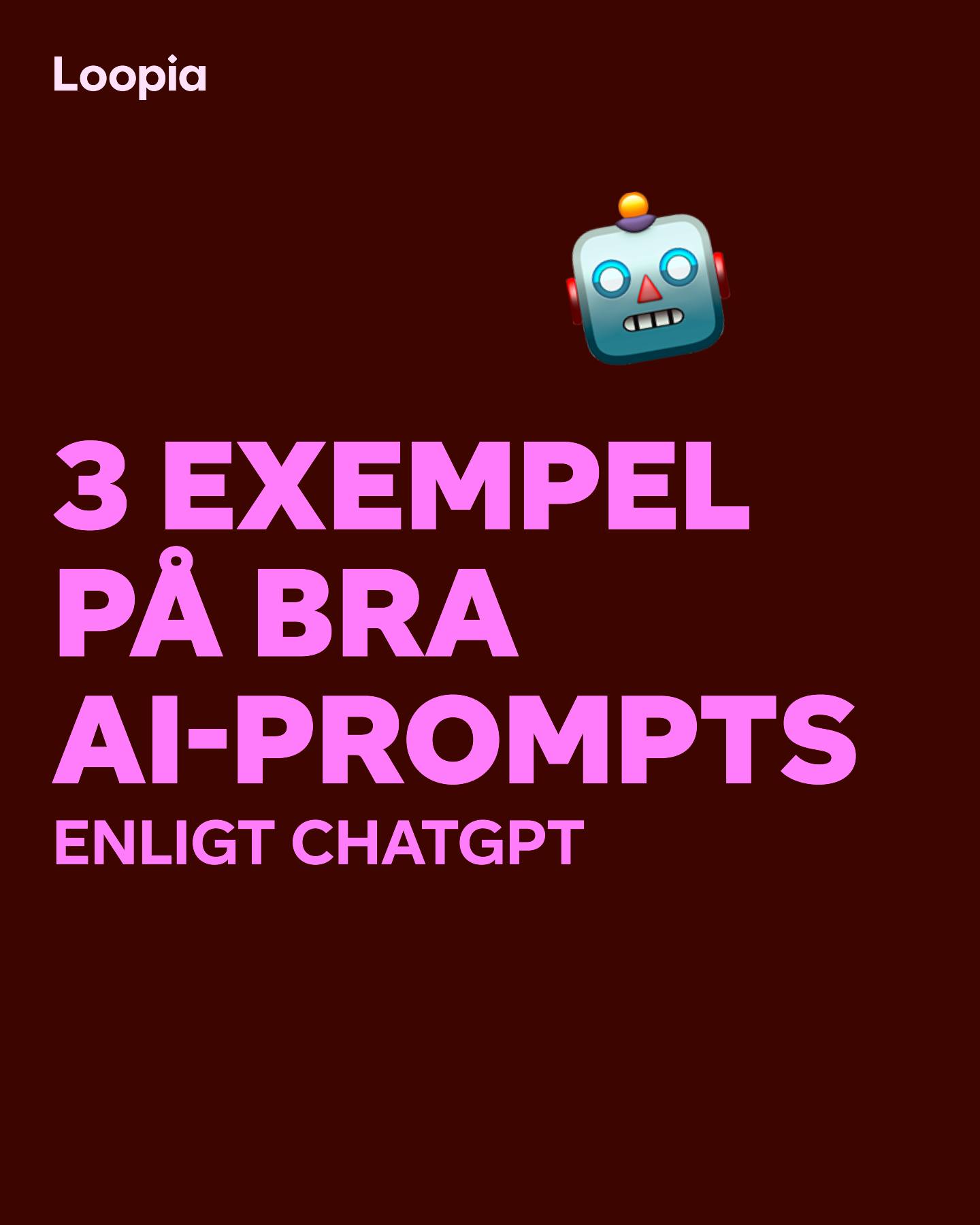 Loopia Facebook ad: Trött på dåliga AI-svar?
