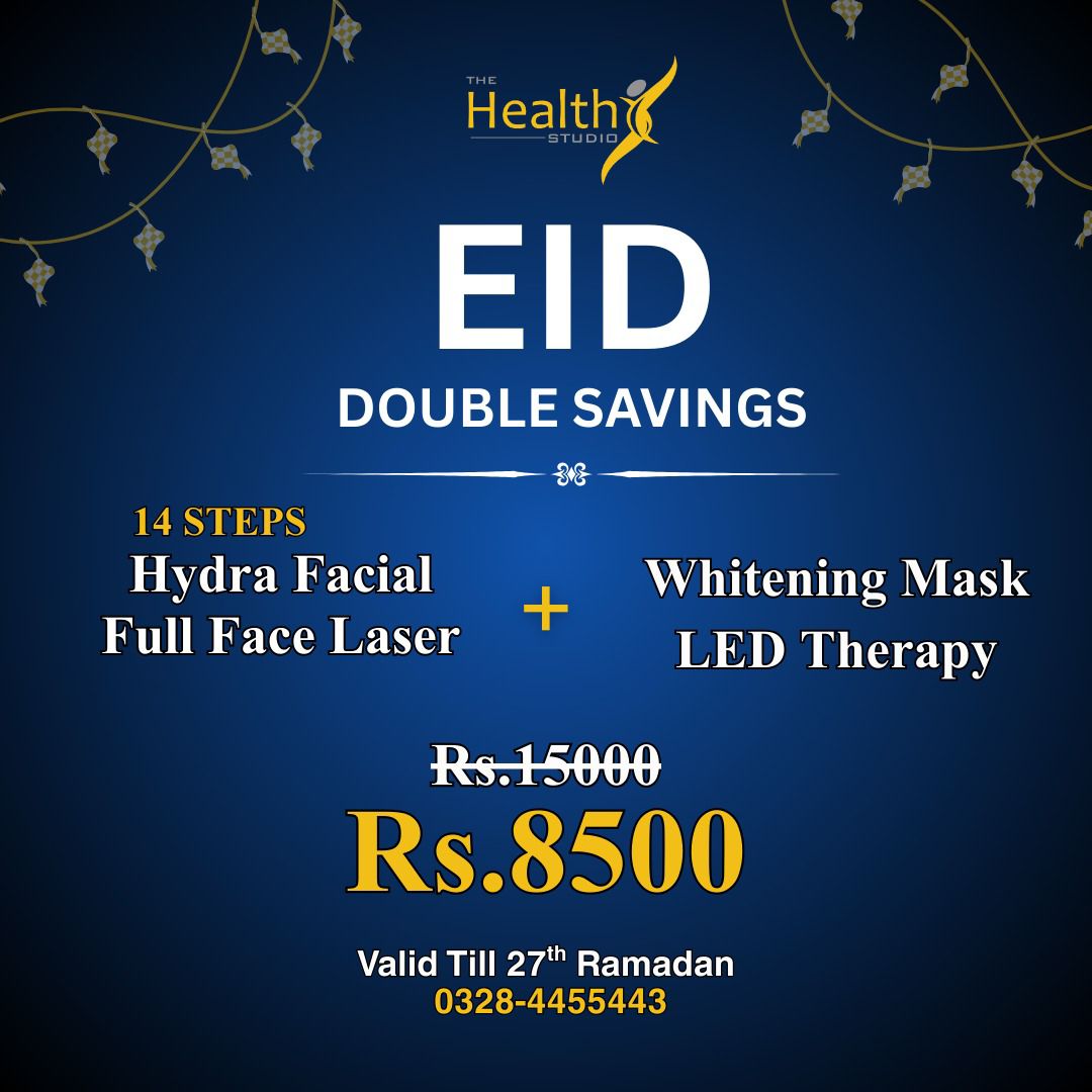 The Health Studio Sheikhupuraa Facebook ad: Eid Glow with The Health Studio