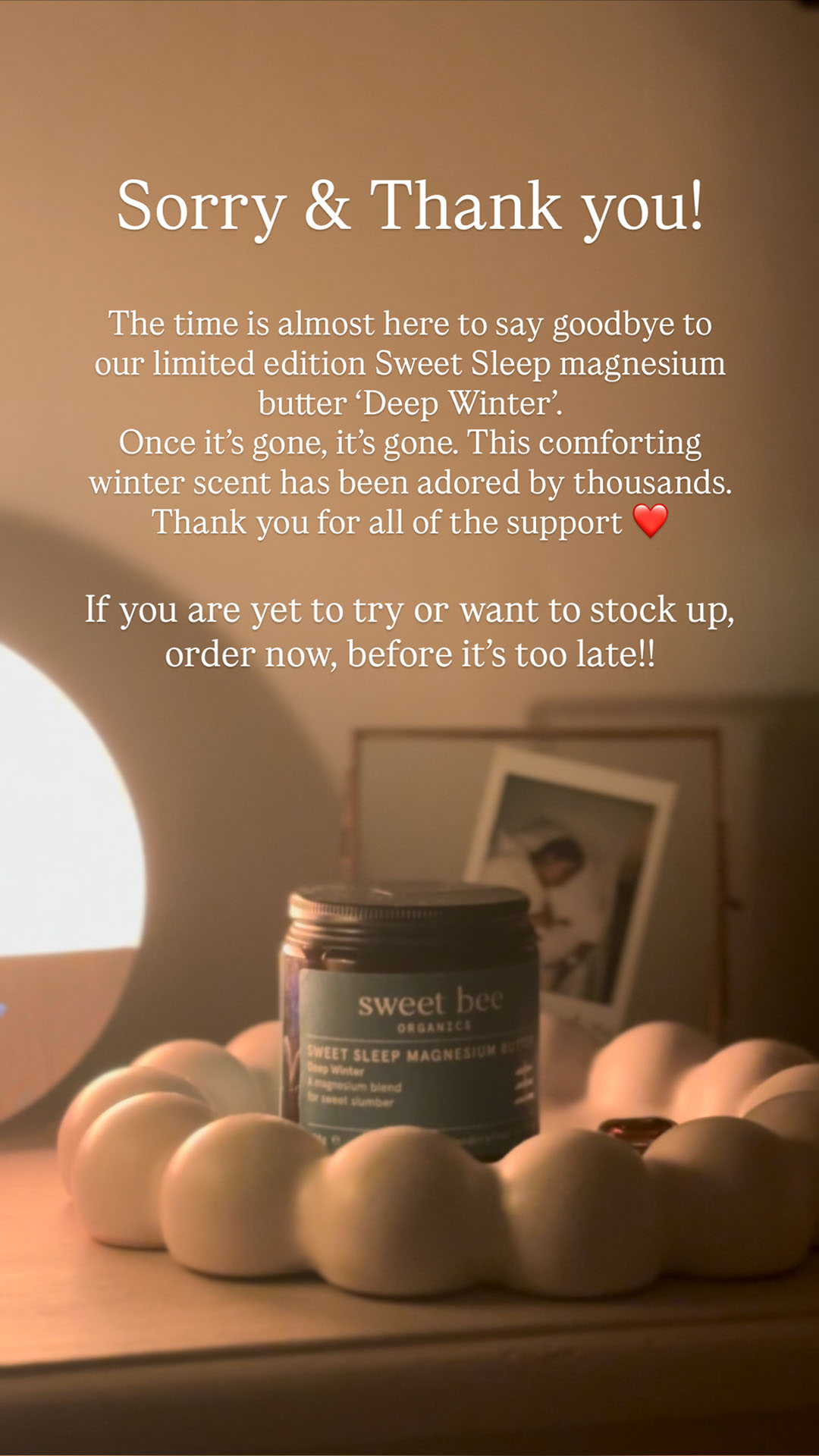 Sweet Bee Organics Facebook ad