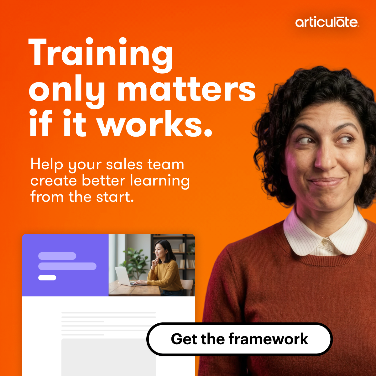 Articulate Facebook ad