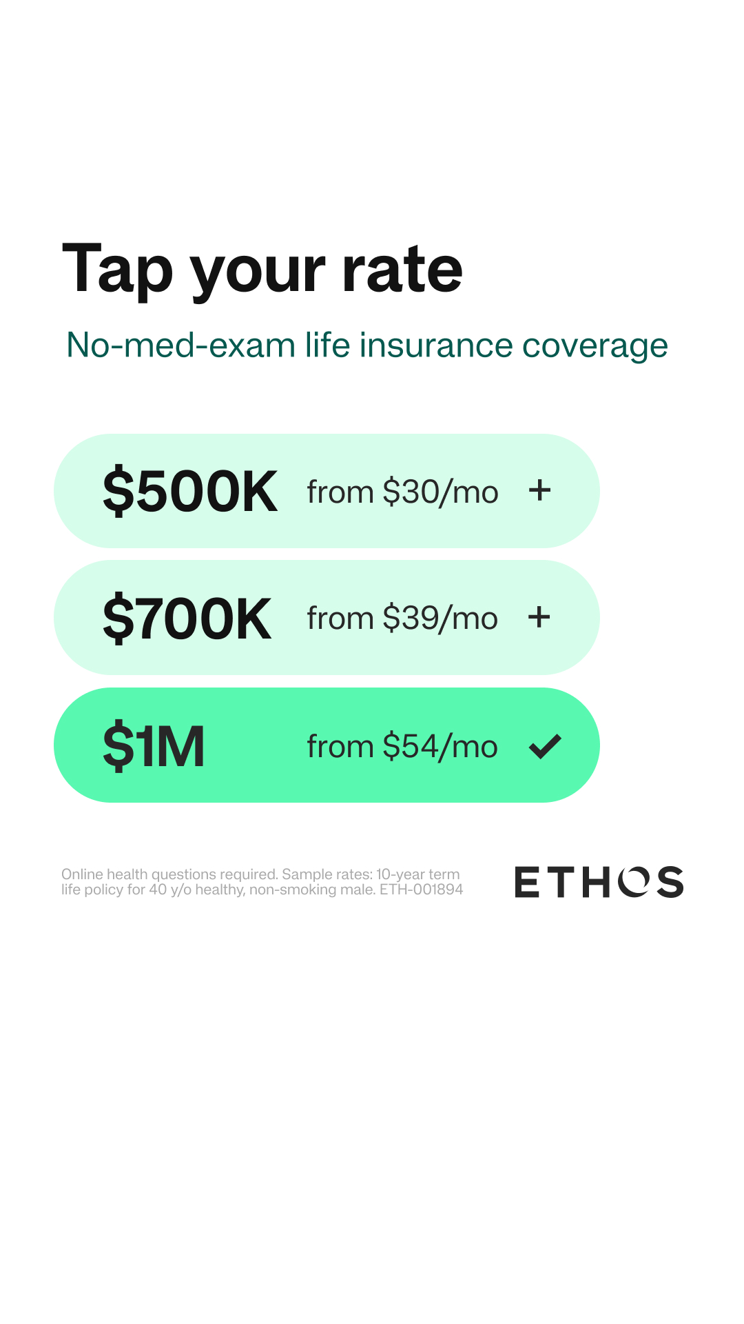 Ethos Facebook ad