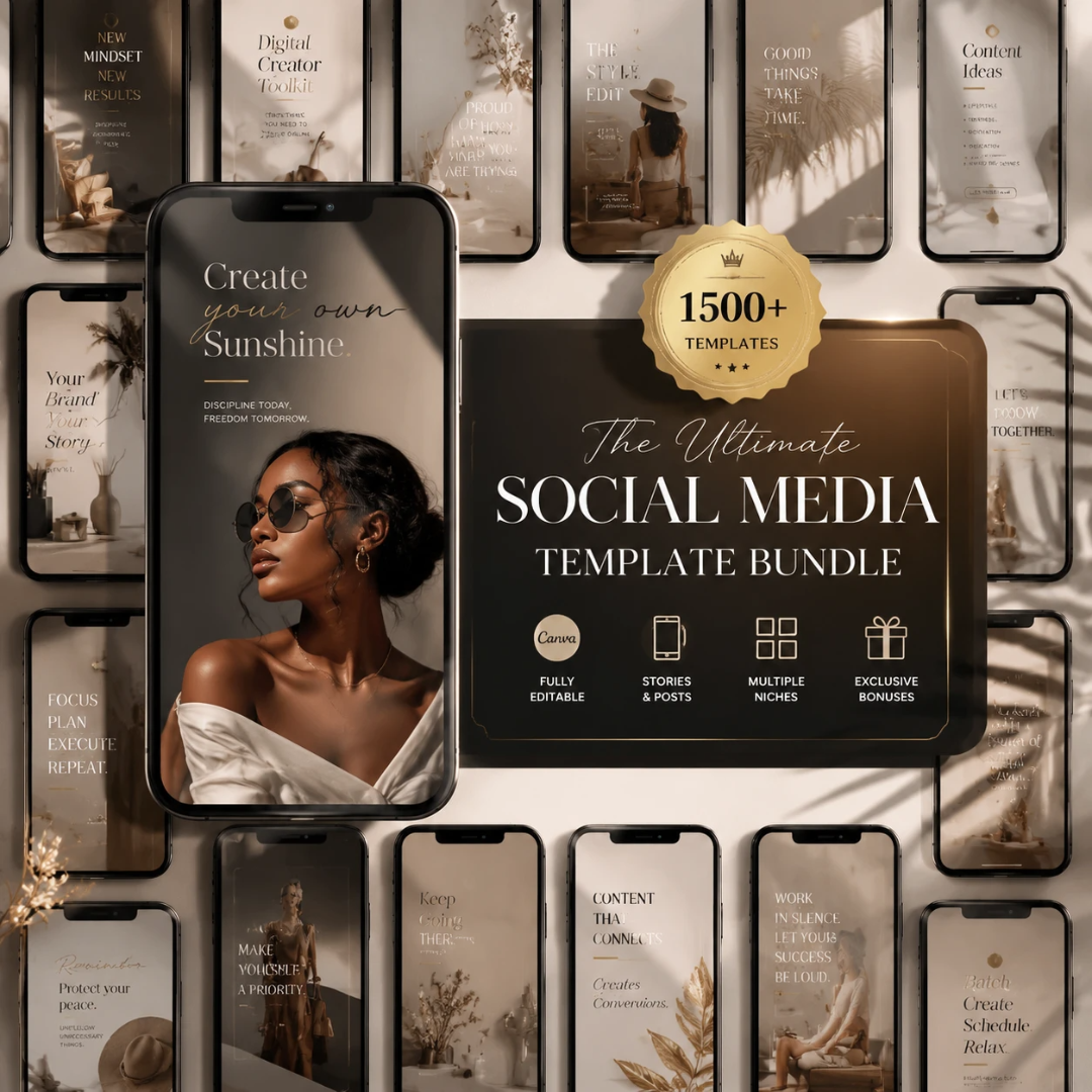 MelaninBrand Facebook ad: 1560 Melanin Social Media Bundle + Editable Templates…