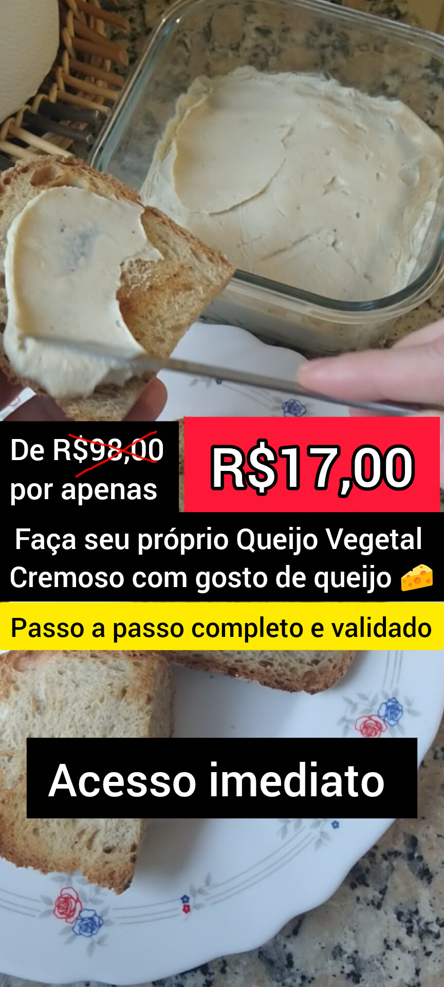 Vegan Cheese Lover Facebook ad: Queijo Vegetal Cremoso - sua solução