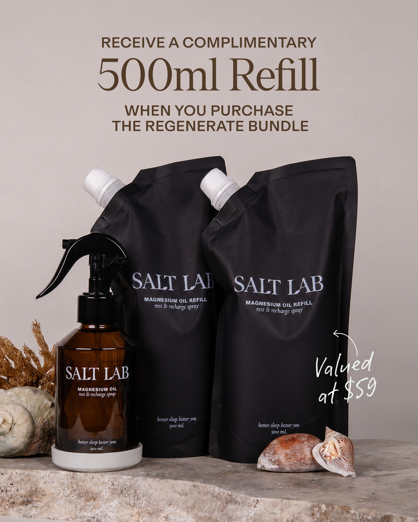 Salt Lab Facebook ad: Buy One, Get One Complimentary.