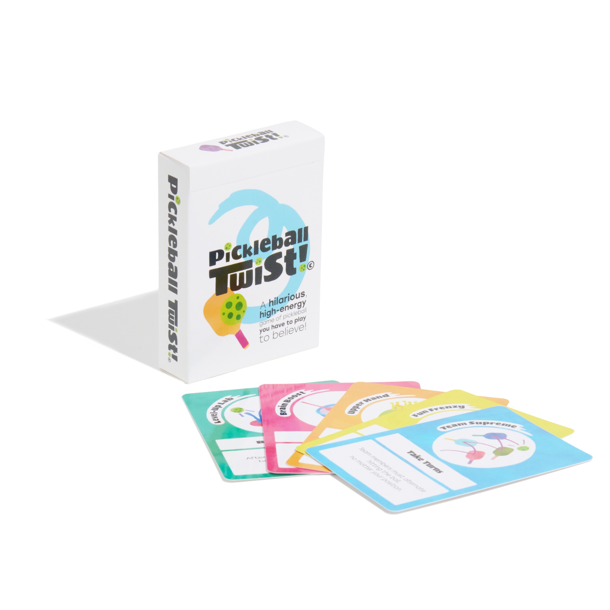 Pickleball Twist Facebook ad: Draw a card before each rally and turn your match into…