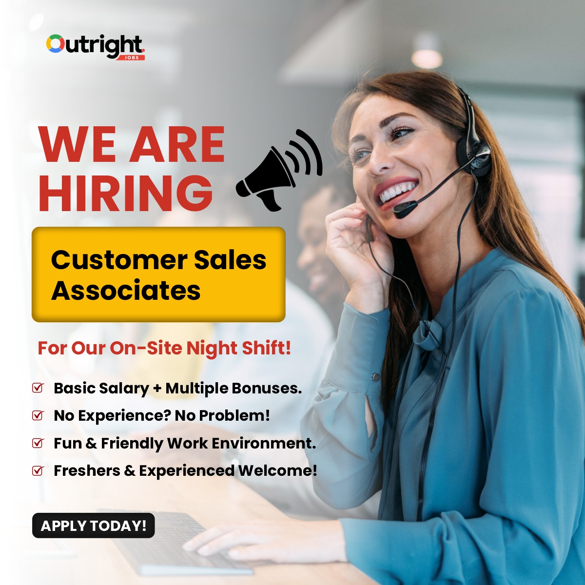 Outright Pakistan Facebook ad: Join Outright as a Customer Sales Associate!