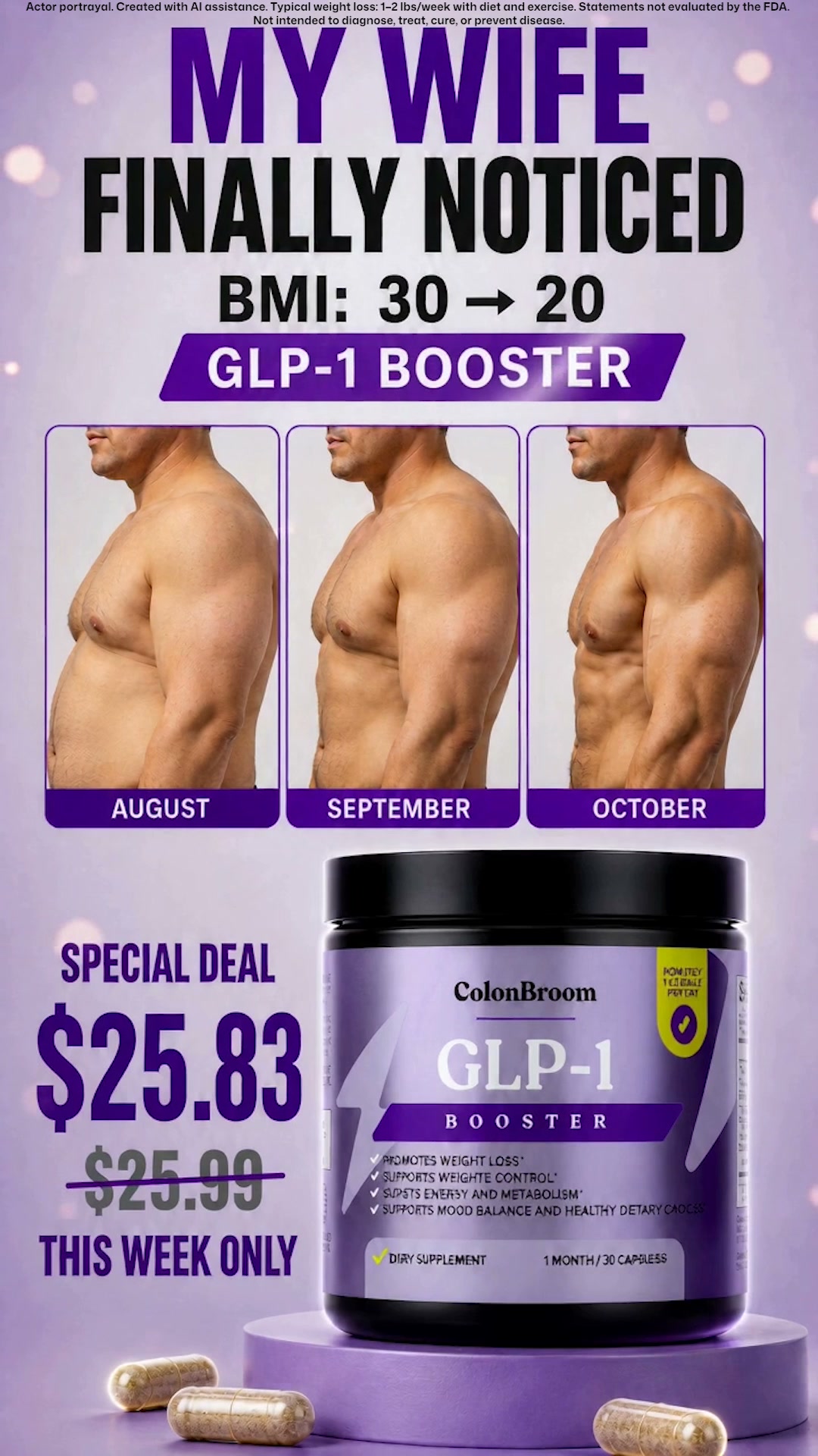 ColonBroom Facebook ad: Skip The Shot. Keep The Results.