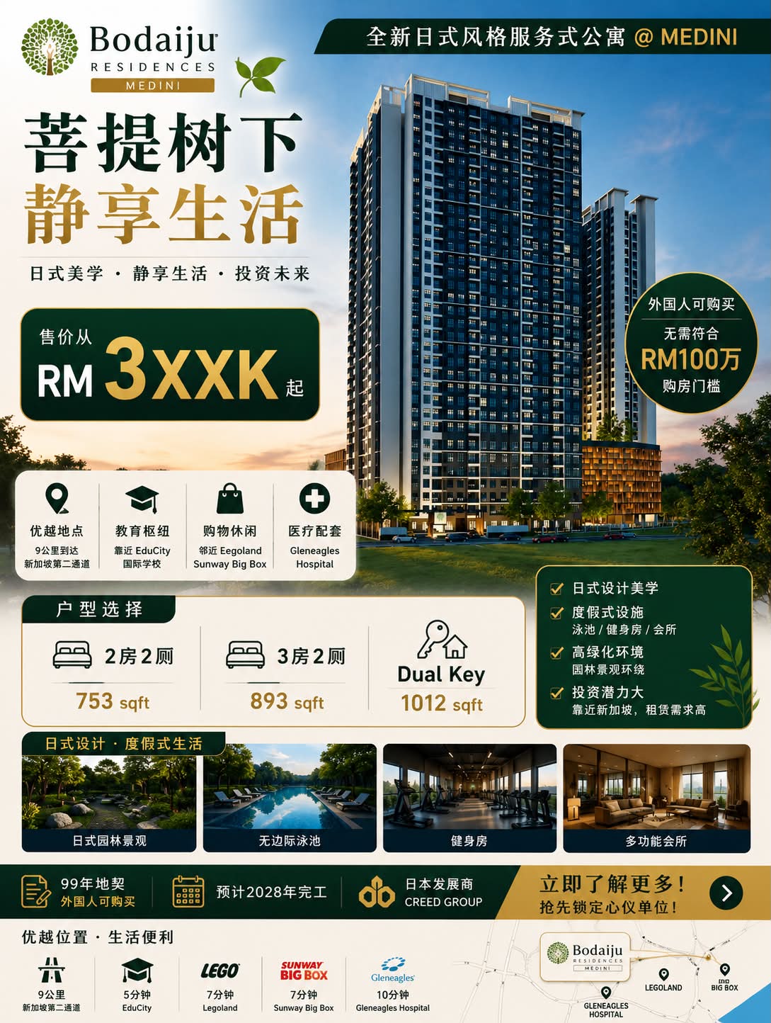 PropNex Malaysia-KangBin Facebook ad: 日本发展商|全新项目位于Medini
