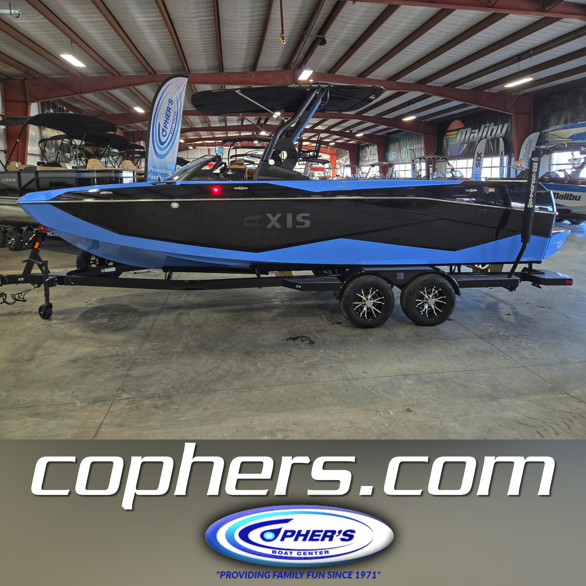 Copher's Boat Center Facebook ad: Lake weather is coming, are you ready?