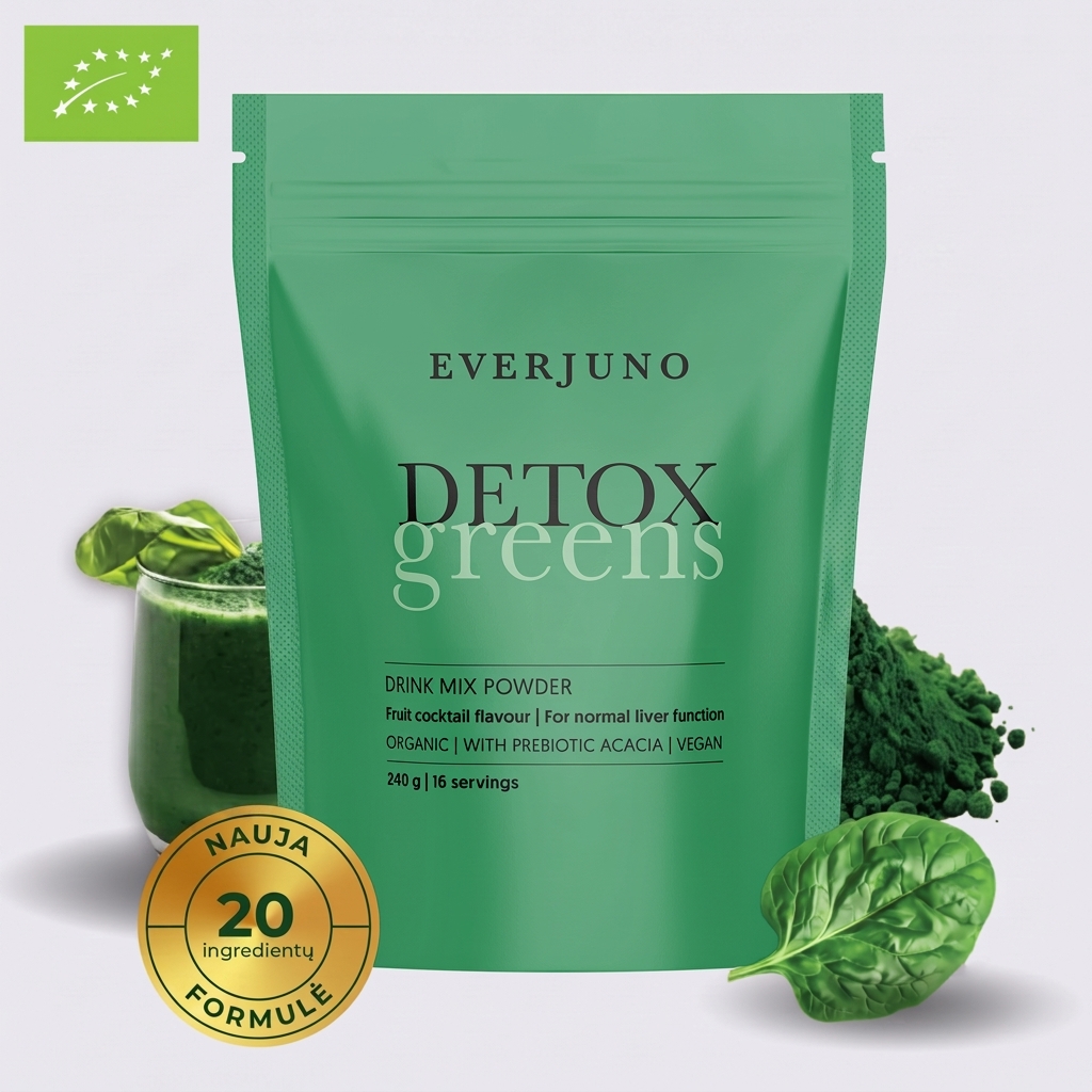 Everjuno.lt Facebook ad: EVERJUNO: Organizmo šluota 20 ingredientų viename šaukšte