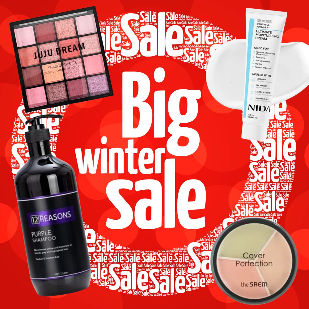 Kiss and Makeup Facebook ad: WINTER SALE | Makeup Skincare Haircare