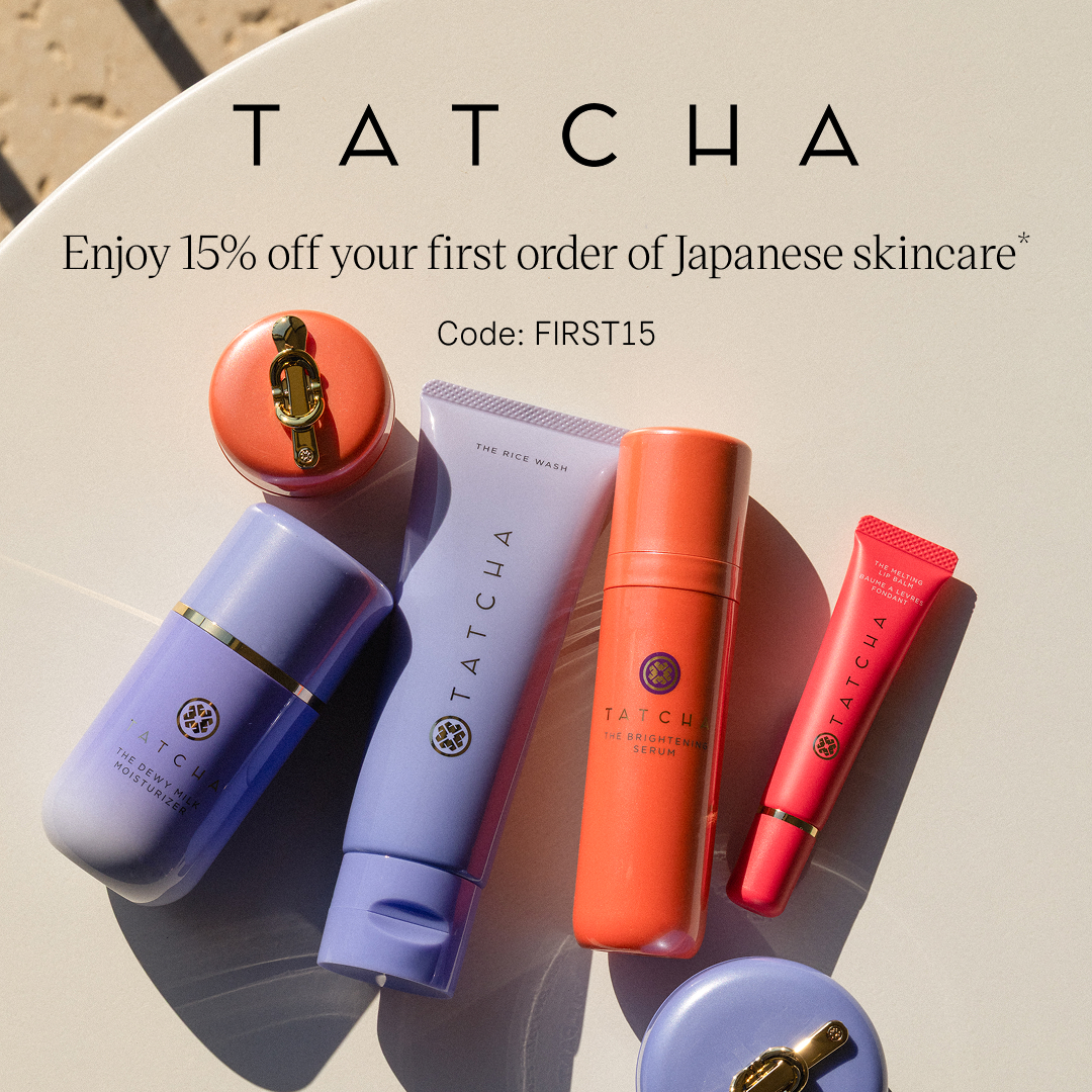 Tatcha Facebook ad: 15% Off First Purchase