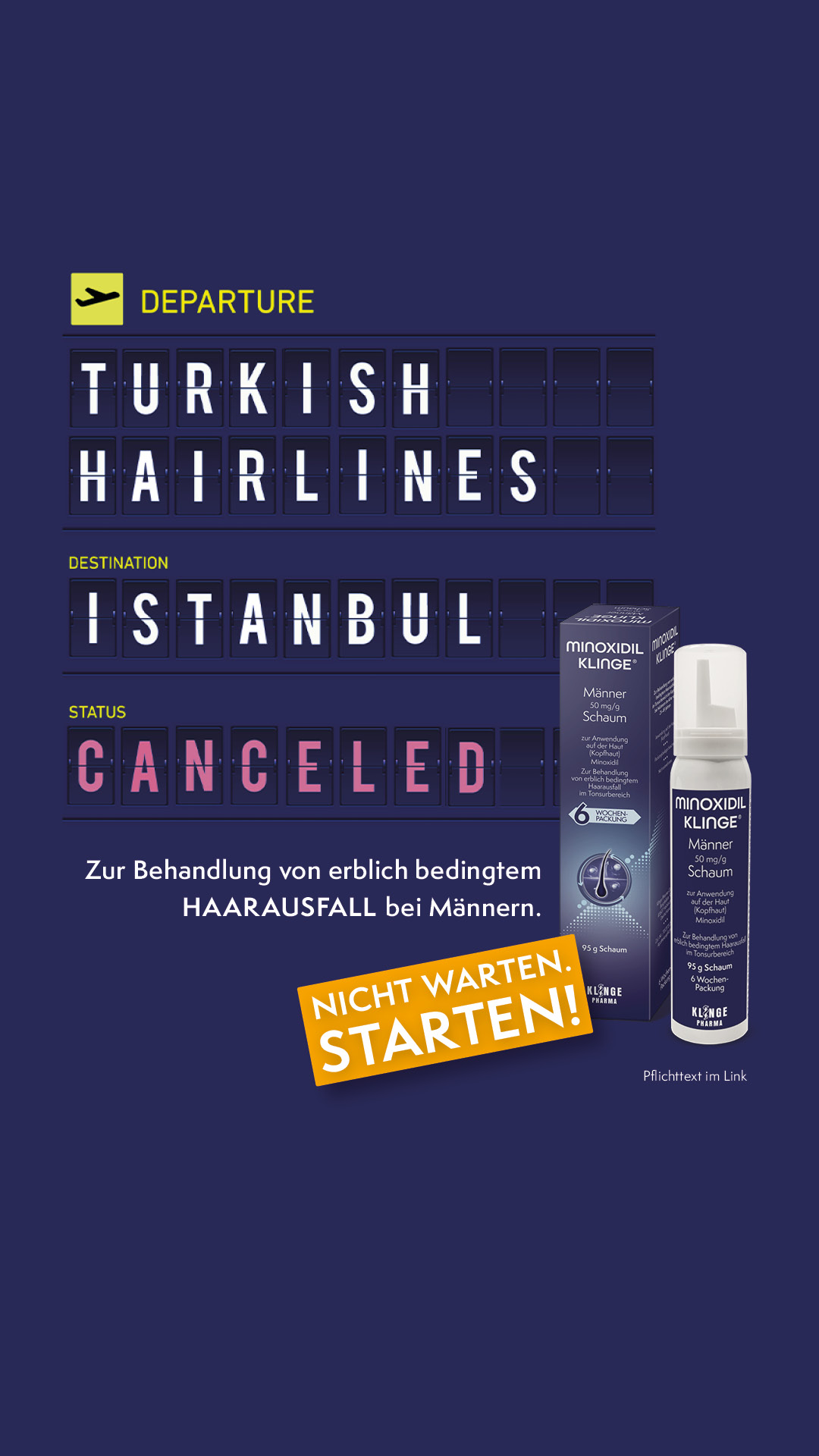 Minoxidil Klinge Facebook ad from May 1, 2026