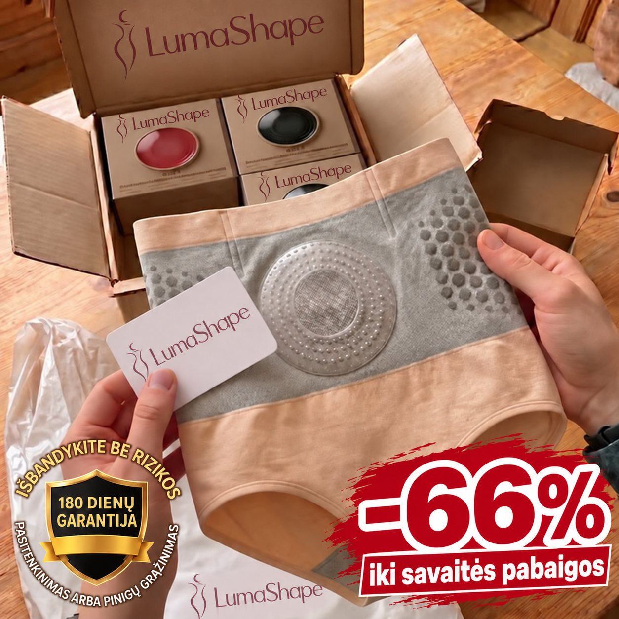 Lumashape Facebook ad: Glotnesnis siluetas. Daugiau pasitikėjimo.