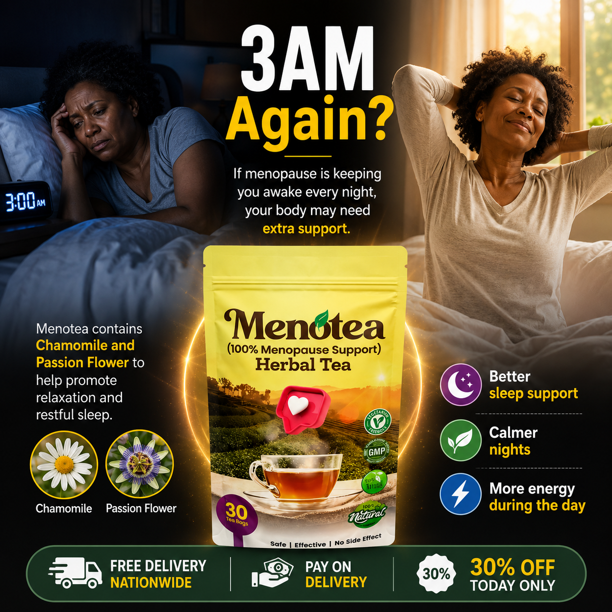 Menotea Menopause Relief Facebook ad