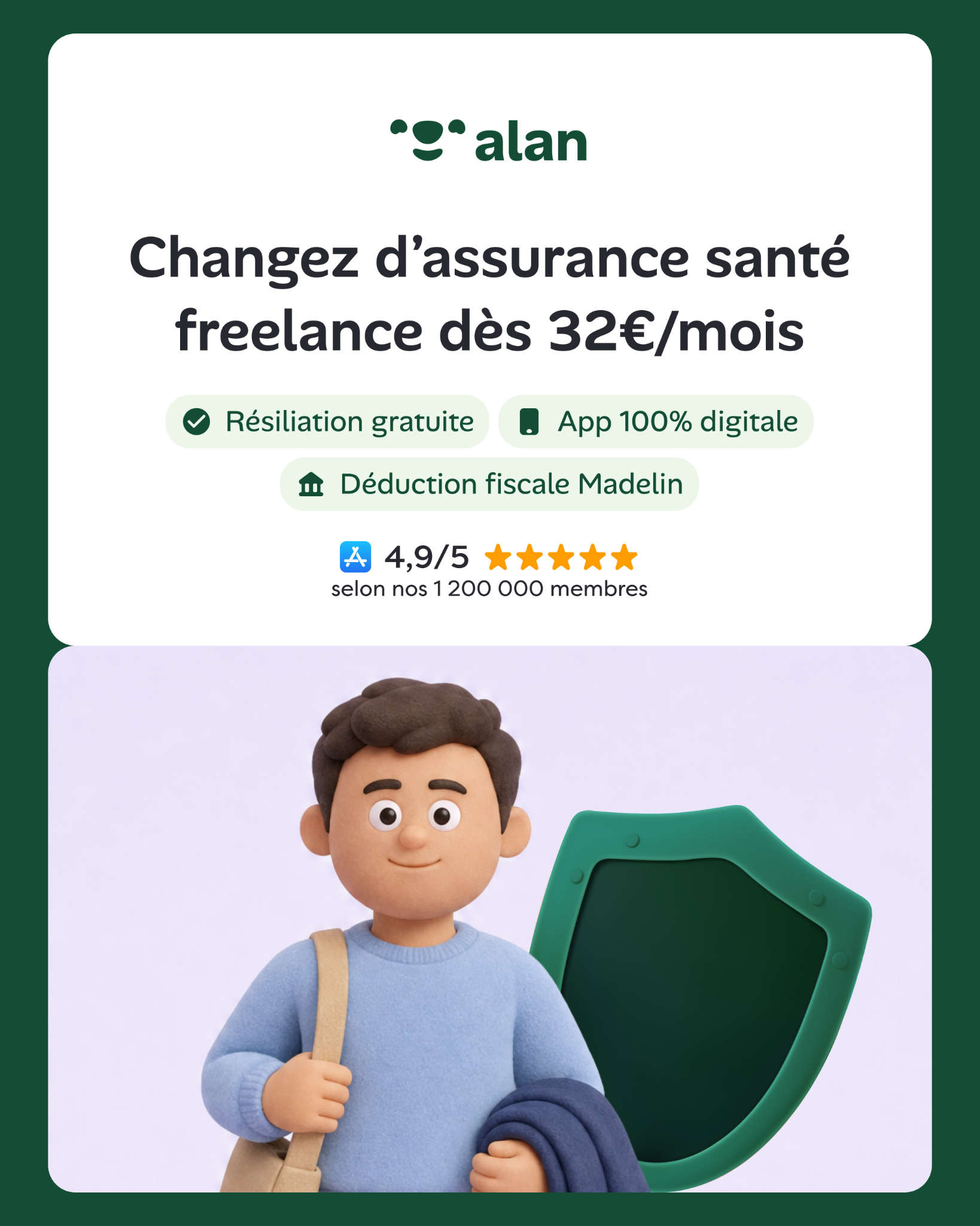Alan Facebook ad: La mutuelle HCR sans la paperasse