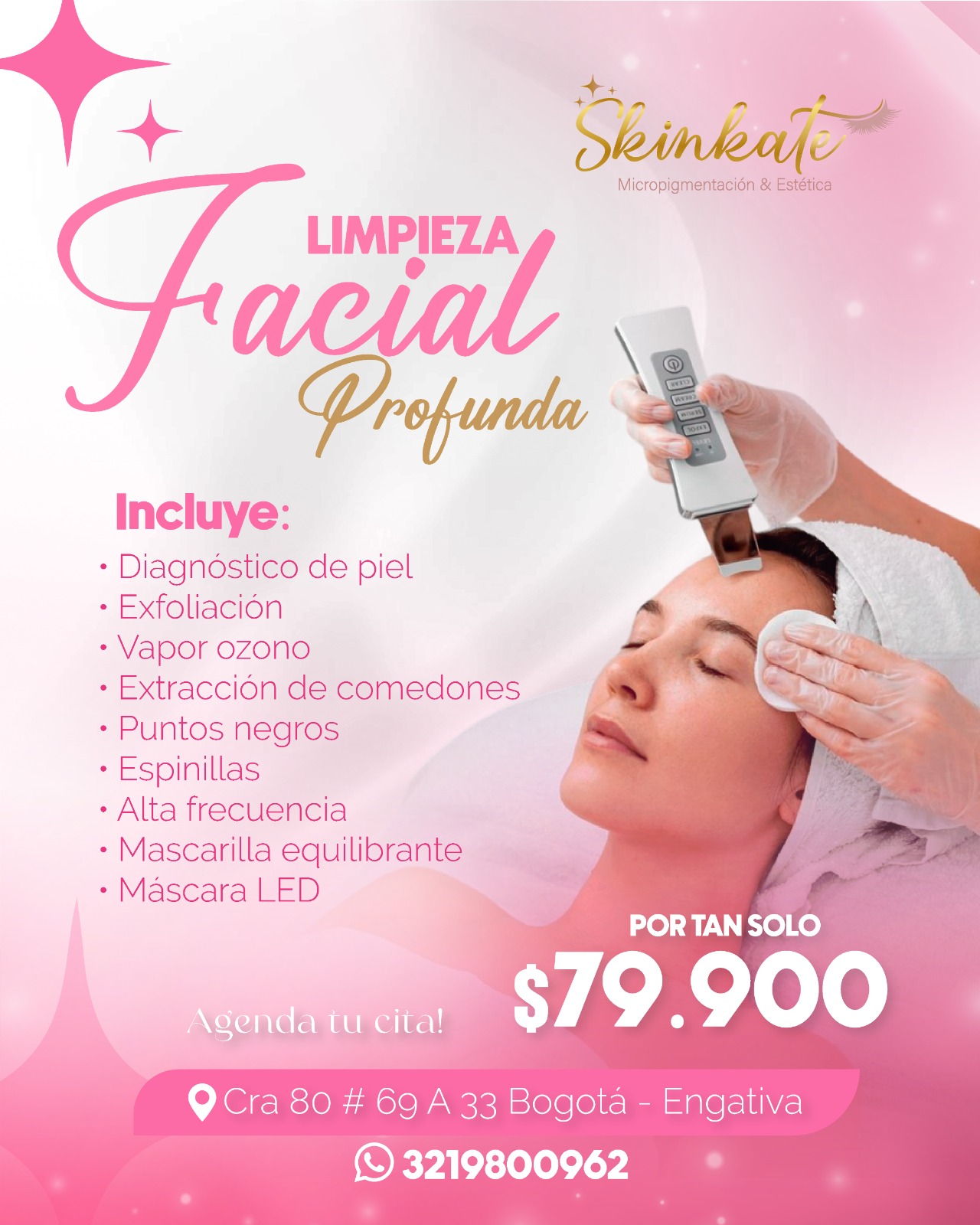 Skinkate Bogota oficial Facebook ad: PROMO LIMPIEZA FACIAL