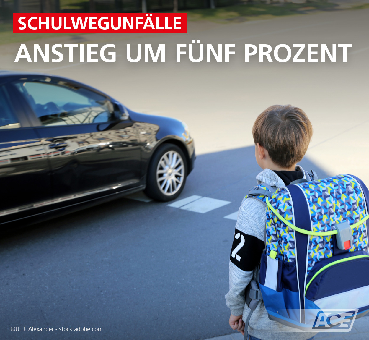 ACE Auto Club Europa e.V. Facebook ad: Anstieg der Schulwegunfälle: Sicherheit auf dem Schulweg…