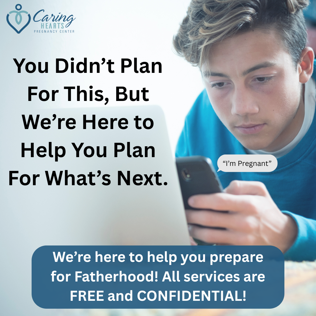 Caring Hearts Pregnancy Center Facebook ad: You’re not alone-get free, confidential help and support…