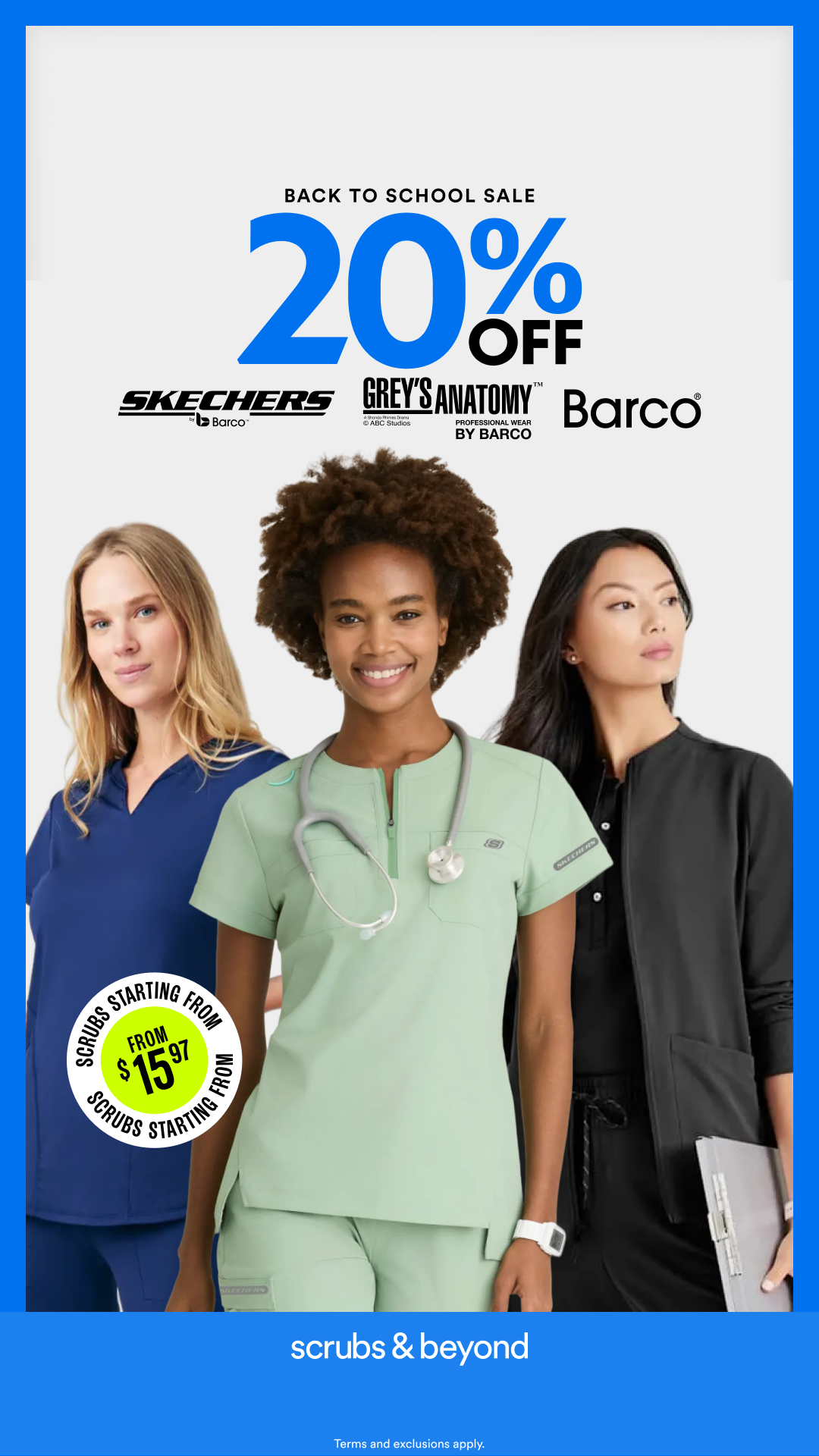 Scrubs & Beyond Facebook ad