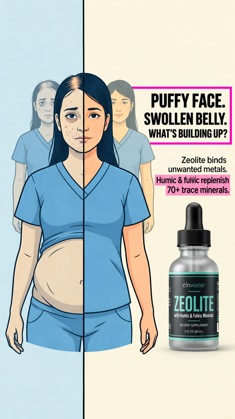 CLNWater.com Facebook ad: Learn the benefits of zeolite + minerals →