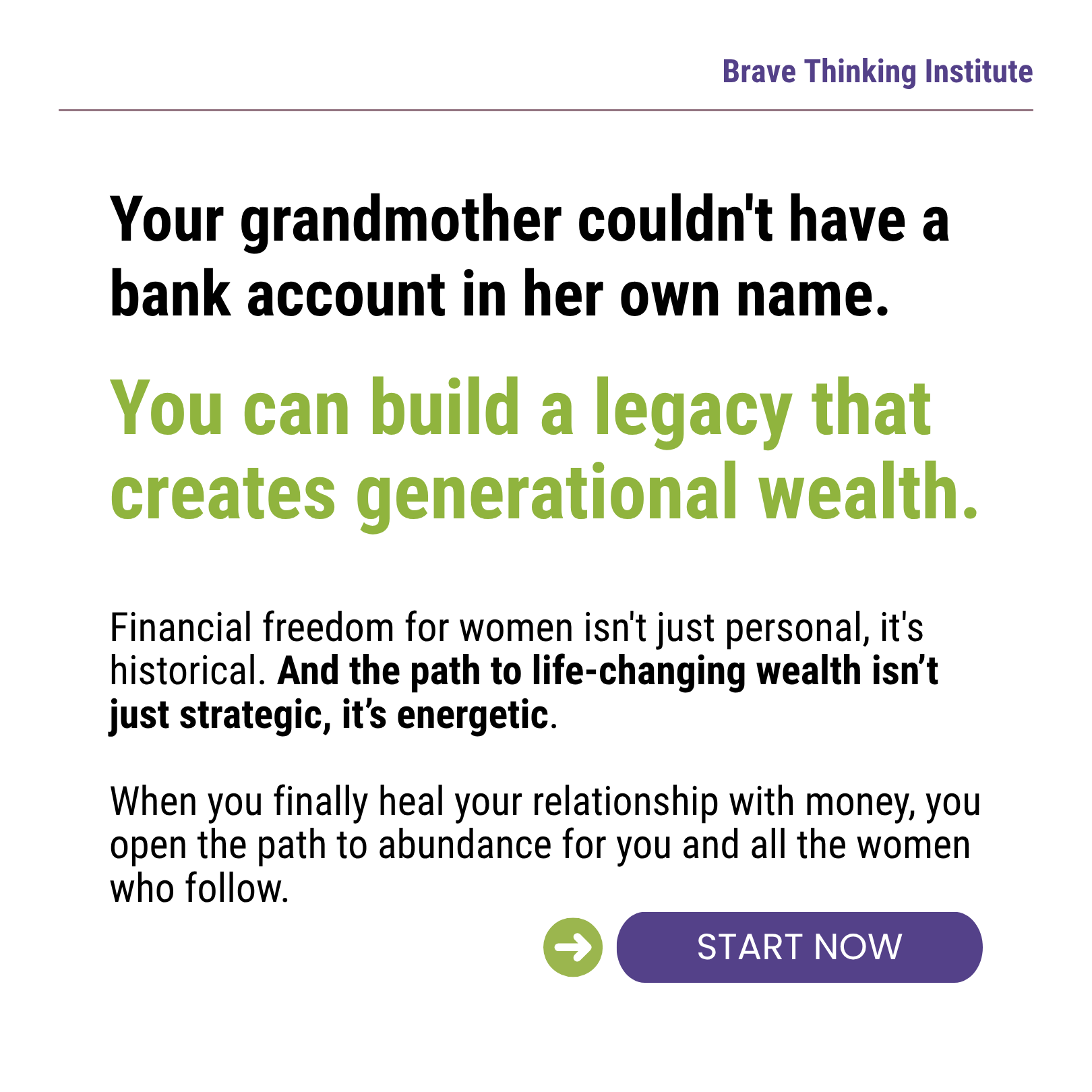 Brave Thinking Institute Facebook ad