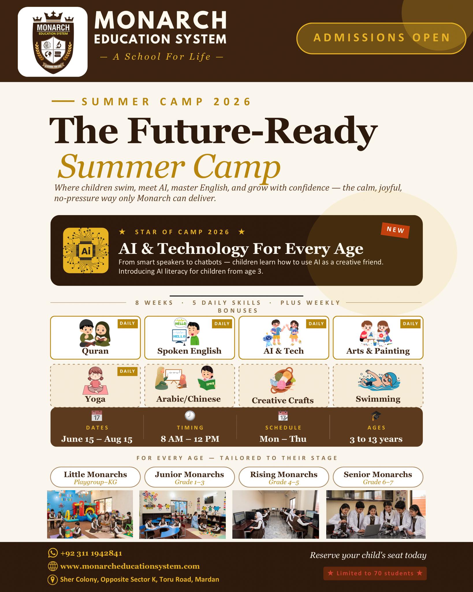 Monarch Education System Facebook ad: Every great journey begins with a first step.