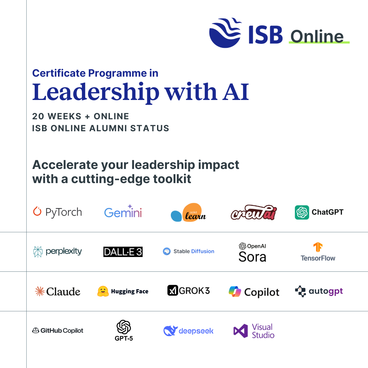ISB Online's Leadership with AI Facebook ad