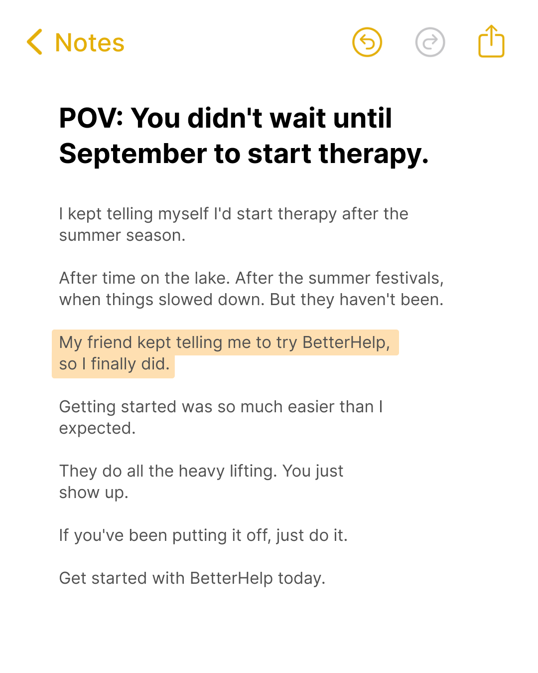 BetterHelp Facebook ad